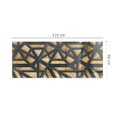 Glass hearth rectangular Geometry with wood