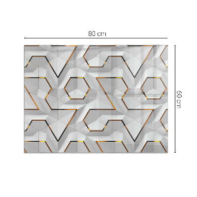 Glass hearth for wood stove rectangular Geometric 3D pattern