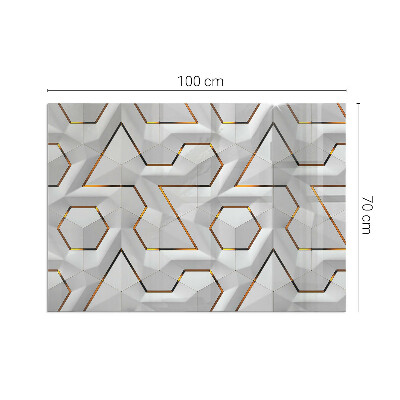 Glass hearth for wood stove rectangular Geometric 3D pattern