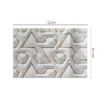 Glass hearth for wood stove rectangular Geometric 3D pattern