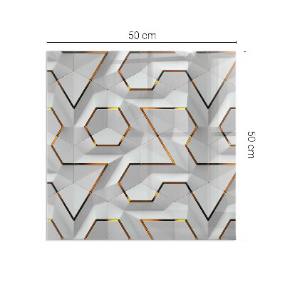Glass hearth for wood stove rectangular Geometric 3D pattern