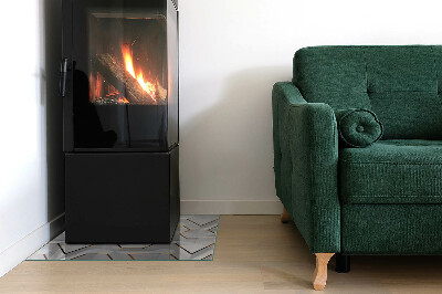Glass hearth for wood stove rectangular Geometric 3D pattern