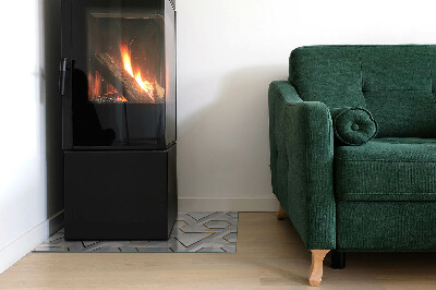 Glass hearth for wood stove rectangular Geometric 3D pattern