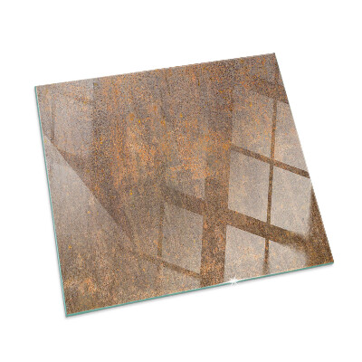 Glass hearth for wood stove rectangular Rust texture on the background