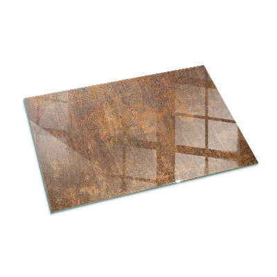Glass hearth for wood stove rectangular Rust texture on the background