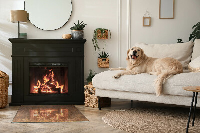 Glass hearth for wood stove rectangular Rust texture on the background