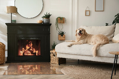 Glass hearth for wood stove rectangular Rust texture on the background
