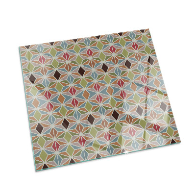 Glass hearth for wood stove rectangular Polygonal patterns in a grid