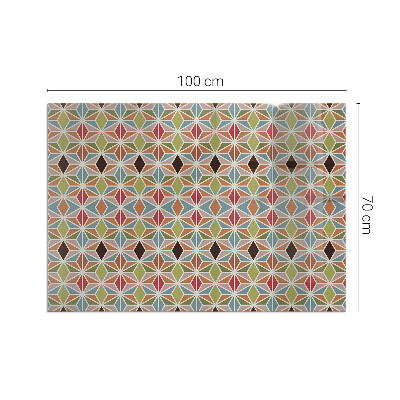 Glass hearth for wood stove rectangular Polygonal patterns in a grid