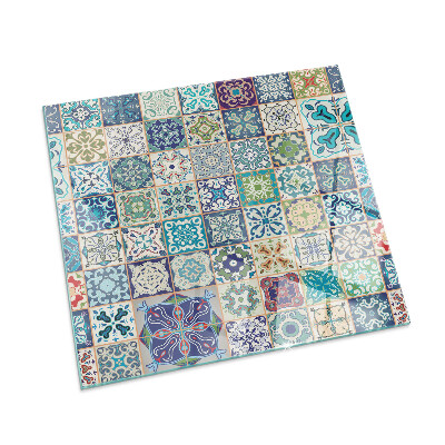 Glass hearth rectangular Mosaic patterns on tiles