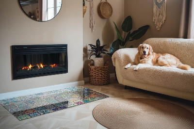 Glass hearth rectangular Mosaic patterns on tiles