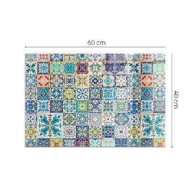 Glass hearth rectangular Mosaic patterns on tiles