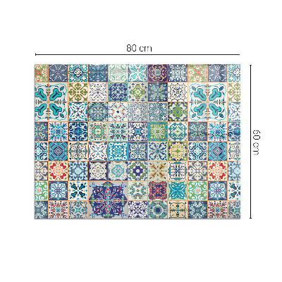Glass hearth rectangular Mosaic patterns on tiles