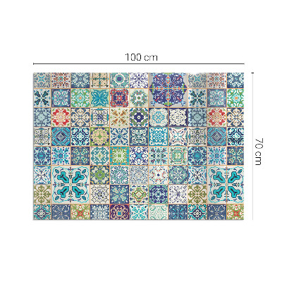 Glass hearth rectangular Mosaic patterns on tiles