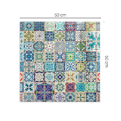 Glass hearth rectangular Mosaic patterns on tiles