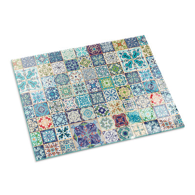Glass hearth rectangular Mosaic patterns on tiles