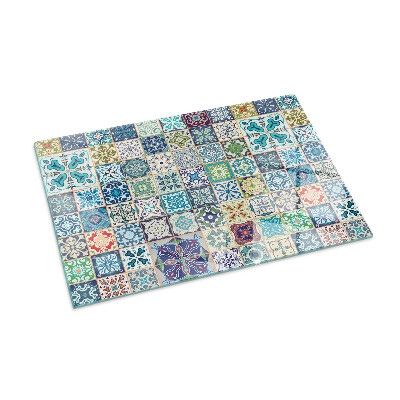 Glass hearth rectangular Mosaic patterns on tiles