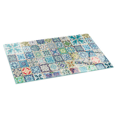 Glass hearth rectangular Mosaic patterns on tiles