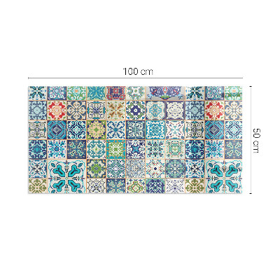 Glass hearth rectangular Mosaic patterns on tiles