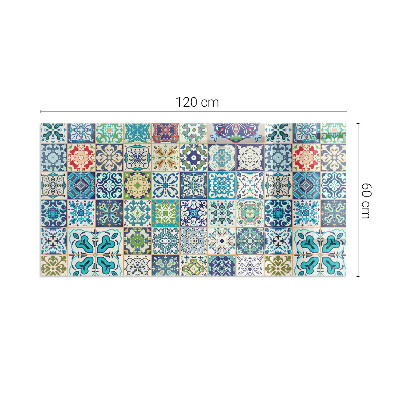 Glass hearth rectangular Mosaic patterns on tiles