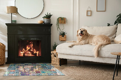 Glass hearth rectangular Mosaic patterns on tiles