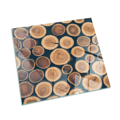 Glass hearth rectangular Box with cut wood