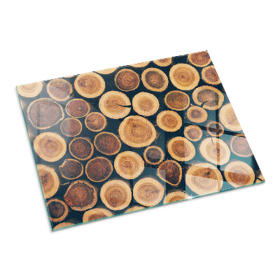 Glass hearth rectangular Box with cut wood