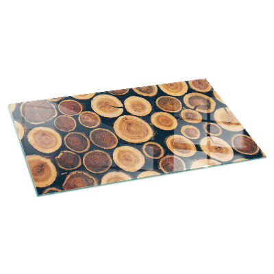 Glass hearth rectangular Box with cut wood