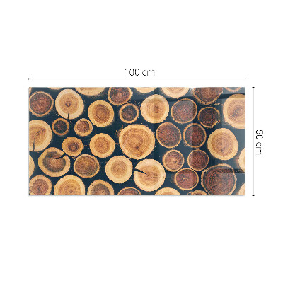 Glass hearth rectangular Box with cut wood