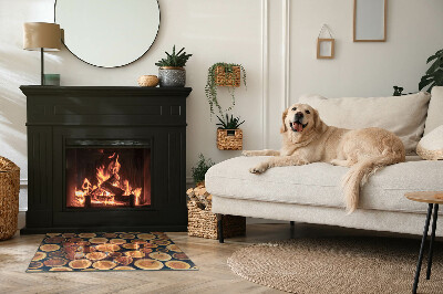 Glass hearth rectangular Box with cut wood