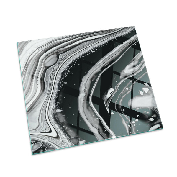 Glass hearth rectangular Abstract waves and lines