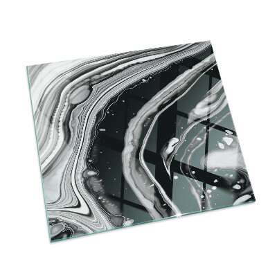 Glass hearth rectangular Abstract waves and lines