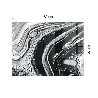 Glass hearth rectangular Abstract waves and lines