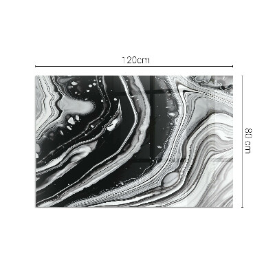 Glass hearth rectangular Abstract waves and lines