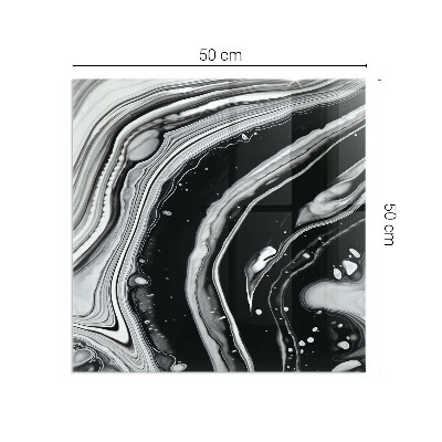 Glass hearth rectangular Abstract waves and lines