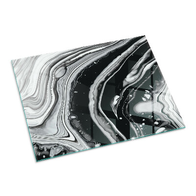 Glass hearth rectangular Abstract waves and lines