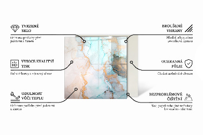 Glass hearth rectangular Abstract waves and lines
