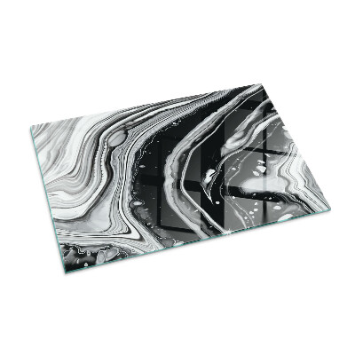 Glass hearth rectangular Abstract waves and lines