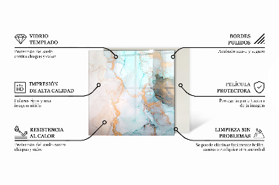 Glass hearth rectangular Abstract waves and lines