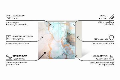 Glass hearth rectangular Abstract waves and lines