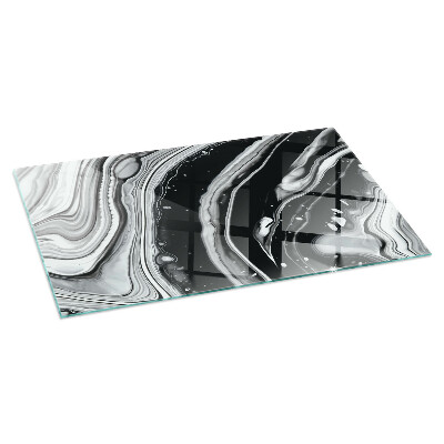 Glass hearth rectangular Abstract waves and lines
