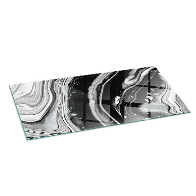 Glass hearth rectangular Abstract waves and lines