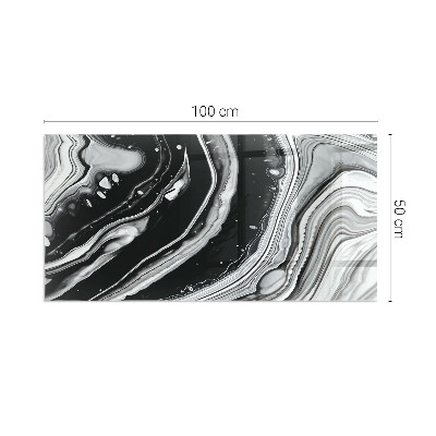 Glass hearth rectangular Abstract waves and lines