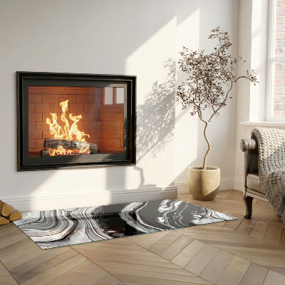 Glass hearth rectangular Abstract waves and lines