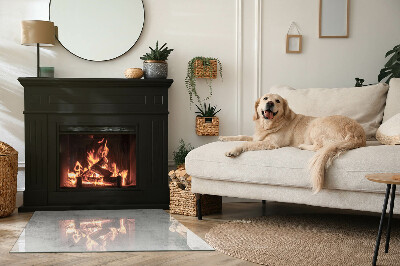 Glass hearth for wood stove rectangular Raw concrete texture