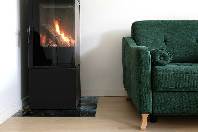 Glass hearth rectangular Elegant leaves in texture