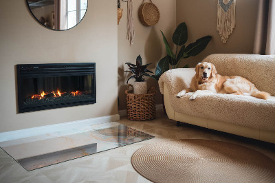 Glass hearth for wood stove rectangular Abstract fluid pattern