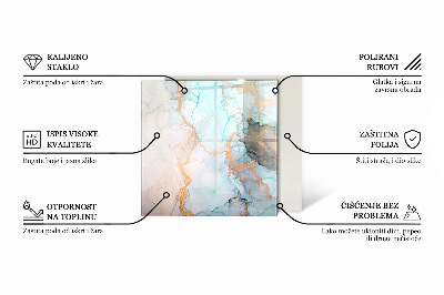 Glass hearth for wood stove rectangular Abstract fluid pattern