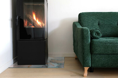 Glass hearth for wood stove rectangular Abstract fluid pattern