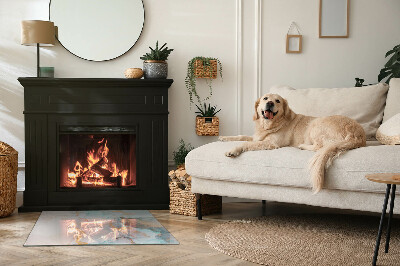 Glass hearth for wood stove rectangular Abstract fluid pattern